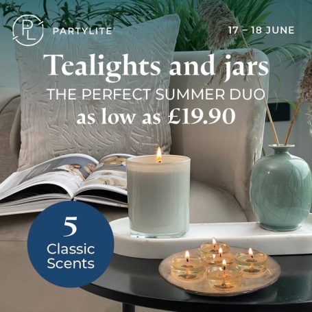 Tealights and jars promoting classic scents for summer, priced from £19.90.